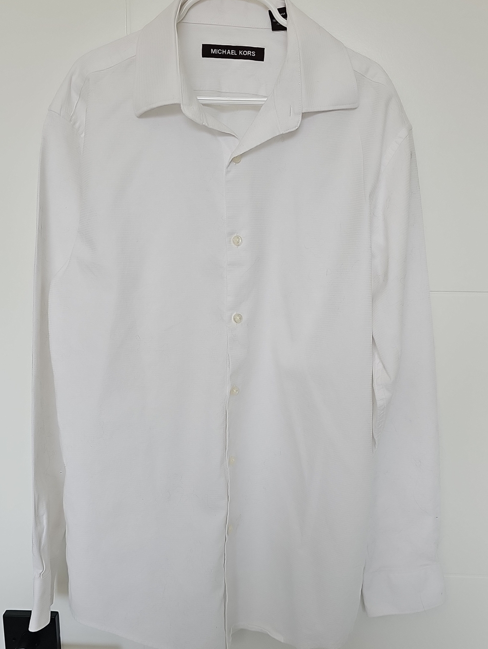 Michael Kors Crisp White Long-Sleeve Dress Shirt Boys Sz 16 Regular